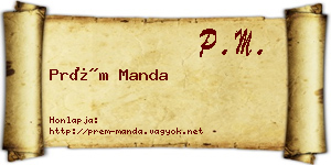 Prém Manda névjegykártya